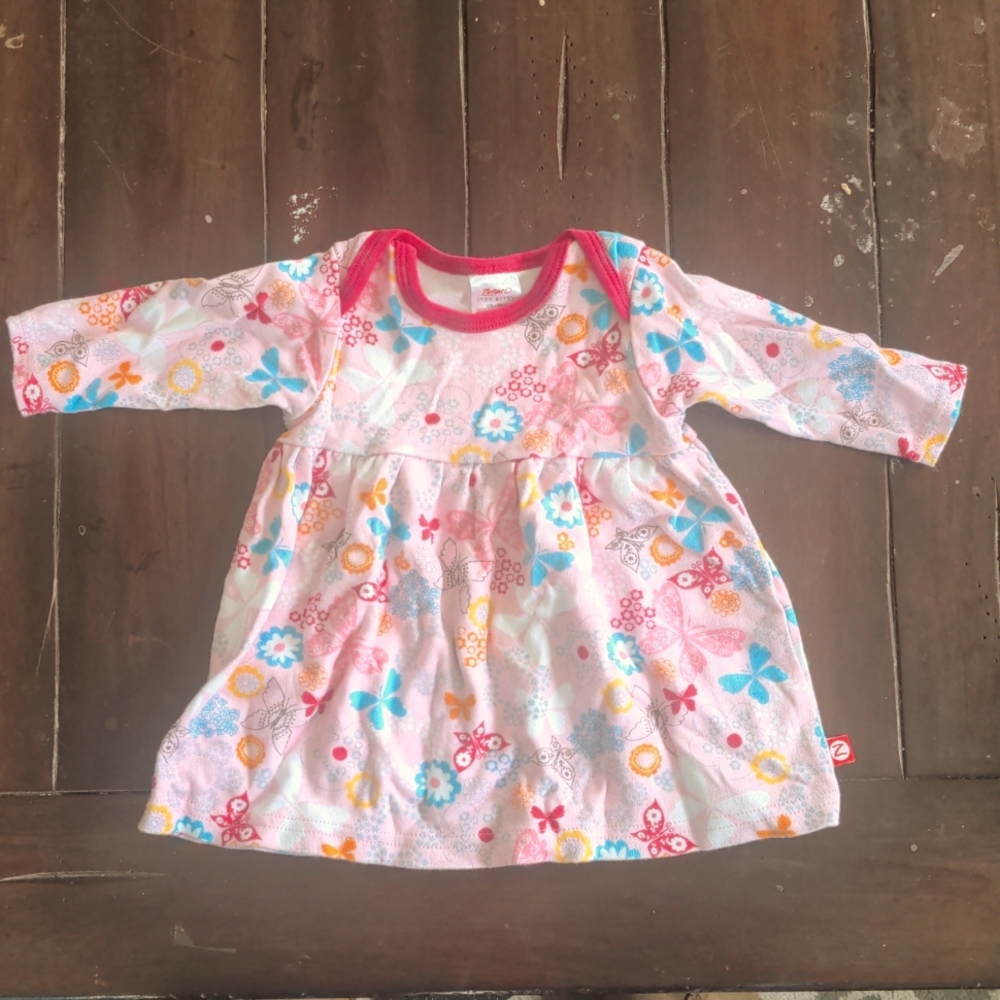 Zutano Itzy Bitzy pink flowered dress